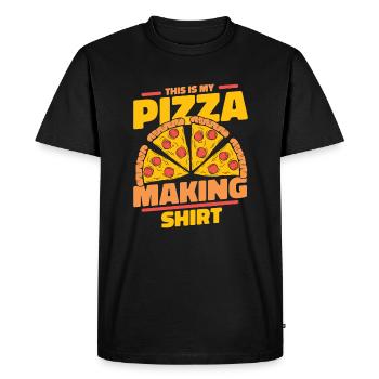 Ceci est mon vêtement de fabrication de pizza pizza four pizza pizza - T-shirt Premium bio Homme - noir - Devant - Nico (187cm)