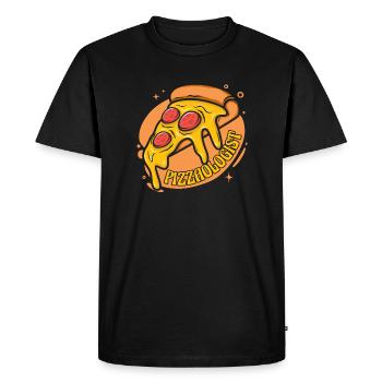 Pizzaologue Plateau à pizza Pizza Four Pizza - T-shirt Premium bio Homme - noir - Devant - Nico (187cm)