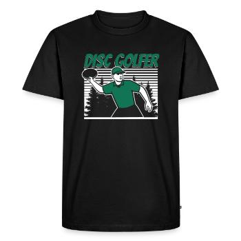Disc Golfer Disc Golfer Frisbee Golf Basket Disc - T-shirt Premium bio Homme - noir - Devant - Nico (187cm)