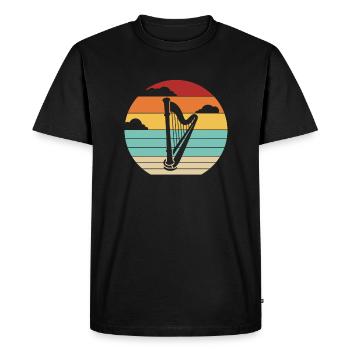 Harpe rétro harpe concert harpe musique harpiste joueur - T-shirt Premium bio Homme - noir - Devant - Nico (187cm)
