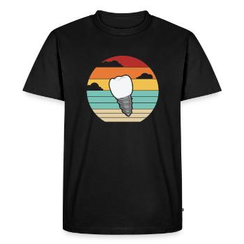 Rétro Dental Laboratory Assistant Technique Dentaire - T-shirt Premium bio Homme - noir - Devant - Nico (187cm)