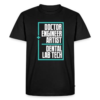Docteur Ingénieur Artiste Laboratoire dentaire Laboratoire dentaire - T-shirt Premium bio Homme - noir - Devant - Nico (187cm)