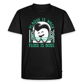 Plaque Is Wack Dental Laboratory - Men's Premium Organic T-Shirt - black - Front - Nico (187cm)