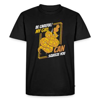 My Girl Can Squeeze You Python Snake Banana - Men's Premium Organic T-Shirt - black - Front - Nico (187cm)