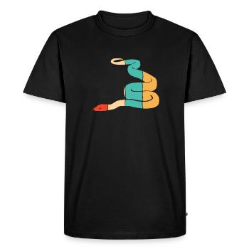 Retro Scale Creepers Python Snake Banana - Men's Premium Organic T-Shirt - black - Front - Nico (187cm)