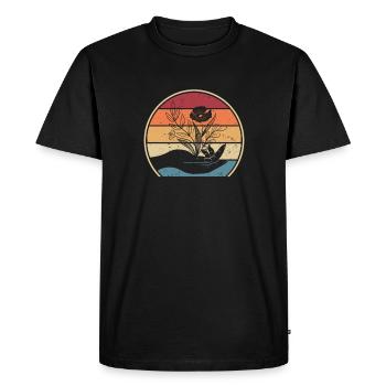 Retro allotment garden allotment garden horticulture - Men's Premium Organic T-Shirt - black - Front - Nico (187cm)