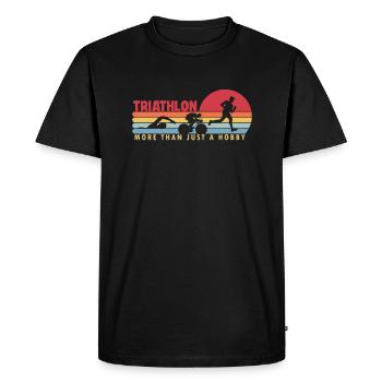 Triathlon more than a Hobby Training Triathlonrad - Men's Premium Organic T-Shirt - black - Front - Nico (187cm)