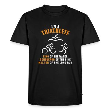 Triathlete King Conqueror Master Training Professional - Men's Premium Organic T-Shirt - black - Front - Nico (187cm)