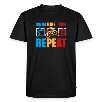 natation vélo course entraînement répété vélo de triathlon pro - T-shirt Premium bio Homme - noir - Devant - Nico (187cm)