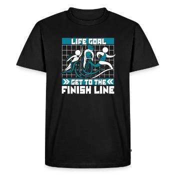Life Goal Get To The Finish Line Training Pro - Men's Premium Organic T-Shirt - black - Front - Nico (187cm)