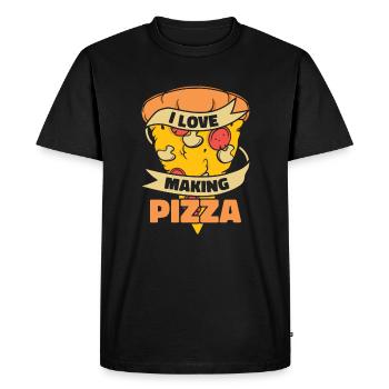 J’adore faire pizza four pizza pizza plateau pizza - T-shirt Premium bio Homme - noir - Devant - Nico (187cm)