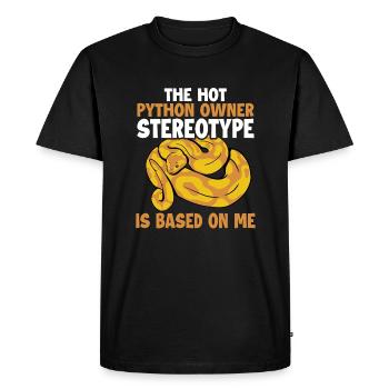 Hot Python Owner Stereotype Based On Me Banana - Men's Premium Organic T-Shirt - black - Front - Nico (187cm)