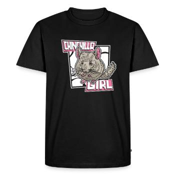Chinchilla Girl Longhair Shorttail Long Tail - Men's Premium Organic T-Shirt - black - Front - Nico (187cm)