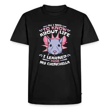I learned from My Chinchilla Shorttail Longhair - Men's Premium Organic T-Shirt - black - Front - Nico (187cm)
