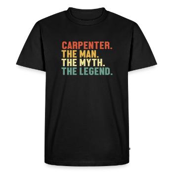 Carpenter Man Myth Legend Carpenter Wood Technician - Men's Premium Organic T-Shirt - black - Front - Nico (187cm)