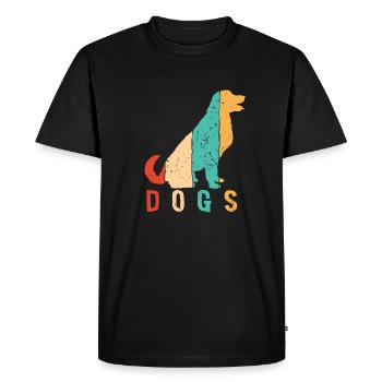 Chien propriétaire de chien mâle Wauwau rétro à quatre pattes - T-shirt Premium bio Homme - noir - Devant - Nico (187cm)