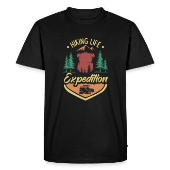 Randonnée Vie Expédition Randonnée Trekking - T-shirt Premium bio Homme - noir - Devant - Nico (187cm)