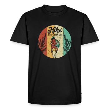 Randonnée Plus de soucis Moins de randonnée Trekking Randonnée en montagne - T-shirt Premium bio Homme - noir - Devant - Nico (187cm)