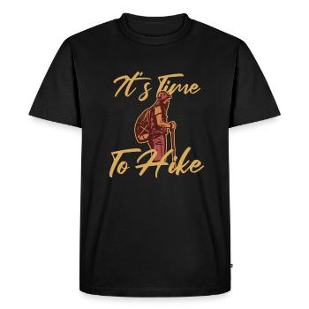 It's Time to Hike, Trekking, Mountain Hiking, Hiking - Men's Premium Organic T-Shirt - black - Front - Nico (187cm)