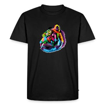 Chat sauvage Big Cat King Tiger Tigre de Sibérie - T-shirt Premium bio Homme - noir - Devant - Nico (187cm)