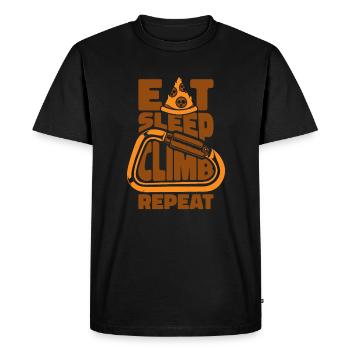 Manger, dormir, grimper, répéter, bloc, escalade de vitesse - T-shirt Premium bio Homme - noir - Devant - Nico (187cm)