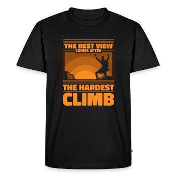 La meilleure vue vient après la montée la plus difficile de Kraxler - T-shirt Premium bio Homme - noir - Devant - Nico (187cm)