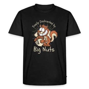 Easily Distracted By Big Nuts Squirrel - Men's Premium Organic T-Shirt - black - Front - Nico (187cm)