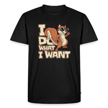 I Do What I Want Fuchshörnchen Grauhörnchen - Men's Premium Organic T-Shirt - black - Front - Nico (187cm)