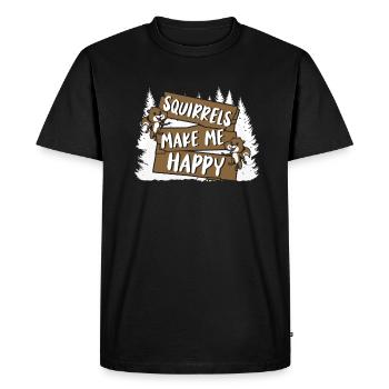 Squirrels Make Me Happy Grey Squirrel - Men's Premium Organic T-Shirt - black - Front - Nico (187cm)