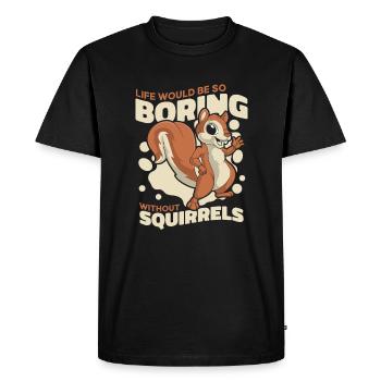 Life Would Be Boring Without Fuchshörnchen - Men's Premium Organic T-Shirt - black - Front - Nico (187cm)