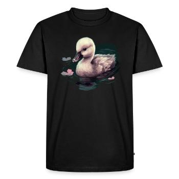 Bébé cygne Oiseau Poussin - T-shirt Premium bio Homme - noir - Devant - Nico (187cm)