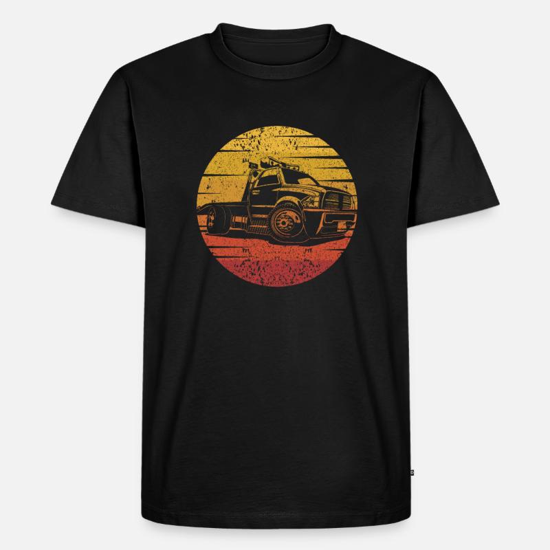 Retro Abschlepper Abschleppdienst Fahrer - Männer Premium Bio T-Shirt - Schwarz