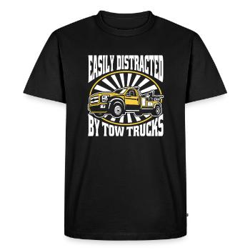 Easily Distracted By Tow Trucks Tow Truck - Men's Premium Organic T-Shirt - black - Front - Nico (187cm)