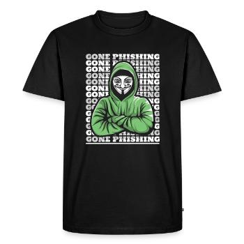 Gone Phishing Renifleur Ingénierie sociale Phishing - T-shirt Premium bio Homme - noir - Devant - Nico (187cm)