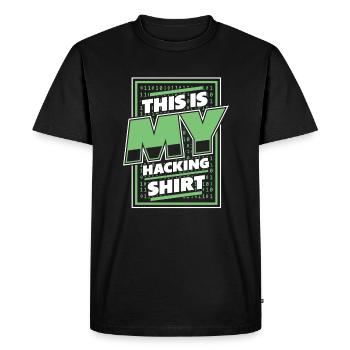 Ceci est mon Hacking Vêtements Phishing Sniffer Gris - T-shirt Premium bio Homme - noir - Devant - Nico (187cm)