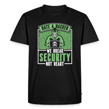 Date Hacker Nous brisons la sécurité Pas le phishing cardiaque - T-shirt Premium bio Homme - noir - Devant - Nico (187cm)