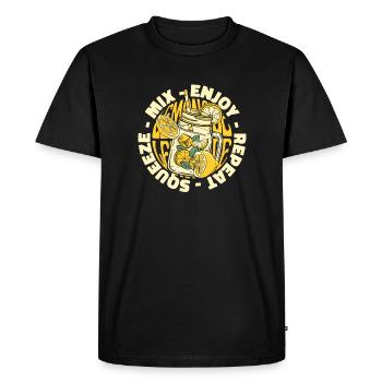 Squeeze Mix Enjoy Repeat Lemonade Lovers - Men's Premium Organic T-Shirt - black - Front - Nico (187cm)