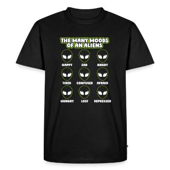 Les nombreuses humeurs d’un OVNI extraterrestre extraterrestre - T-shirt Premium bio Homme - noir - Devant - Nico (187cm)