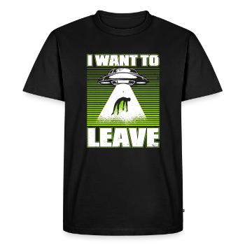 Je veux quitter la conspiration extraterrestre des ovnis - T-shirt Premium bio Homme - noir - Devant - Nico (187cm)