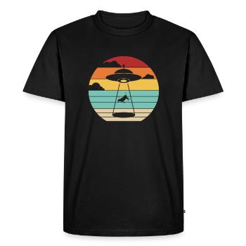 Conspiration extraterrestre OVNI - T-shirt Premium bio Homme - noir - Devant - Nico (187cm)