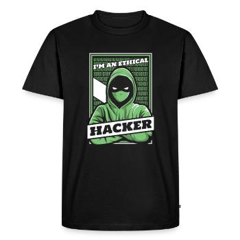 Je suis un hacker éthique Ingénierie sociale Hameçonnage - T-shirt Premium bio Homme - noir - Devant - Nico (187cm)