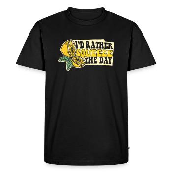 I'd Rather Squeeze The Day Lemonade Lover - Men's Premium Organic T-Shirt - black - Front - Nico (187cm)