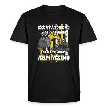 Excavator Dad Duty cycle crawler crane Excavator - Men's Premium Organic T-Shirt - black - Front - Nico (187cm)
