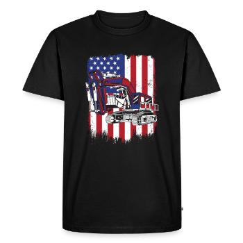 Excavator duty cycle crawler crane excavator operator - Men's Premium Organic T-Shirt - black - Front - Nico (187cm)