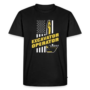 Excavator duty cycle crawler crane excavator operator - Men's Premium Organic T-Shirt - black - Front - Nico (187cm)