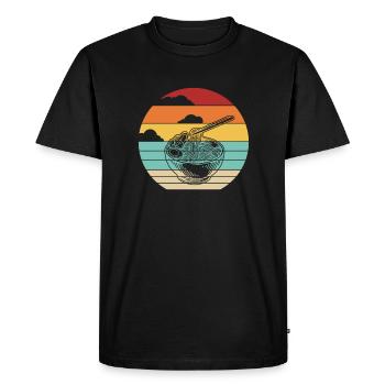 Retro Bowl Miso Shoyu Lover Tonkotsu Ramen - Men's Premium Organic T-Shirt - black - Front - Nico (187cm)