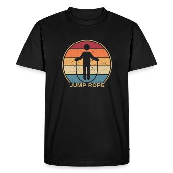 Corde à sauter rétro Sauter Vitesse de saut Corde à sauter - T-shirt Premium bio Homme - noir - Devant - Nico (187cm)