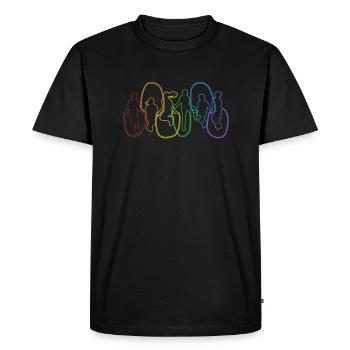 Saut à la corde LGBT Arc-en-ciel Saut Vitesse de saut - T-shirt Premium bio Homme - noir - Devant - Nico (187cm)