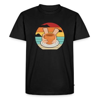 Retro Wheel Hobby Pottery Pro Lover Pottery - T-shirt Premium bio Homme - noir - Devant - Nico (187cm)