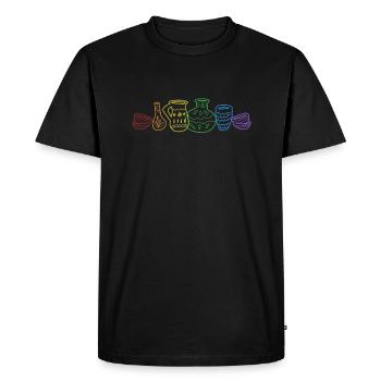 Pottery LGBT Rainbow Hobby Pottery Pro Wheel - Men's Premium Organic T-Shirt - black - Front - Nico (187cm)